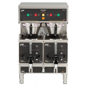Curtis GEM-12D-10 Gemini Stainless Steel Twin Digital Satellite Coffee Brewer With Servers – 220V, 1 Phase